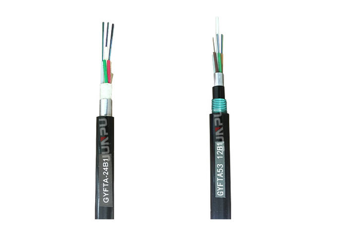 24 câbles optiques extérieurs 1km de fibre du noyau GYFTA53 par prix ROHS blindé 1