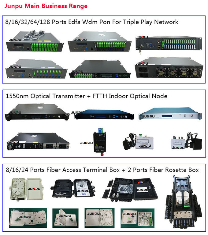 La fibre 1310nm optique Ttransmitter TV par câble de Junpu a produit 16mw pour le réseau de HFC 4