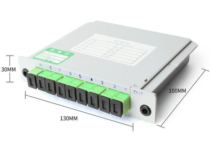 1x8 diviseur optique de PLC de cassette de fibre de Sc RPA dans la boîte optique de fibre 1