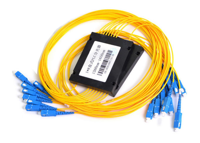 boîte du diviseur 1x8 pour le câble optique de fibre, câble optique de fibre de mode unitaire 0