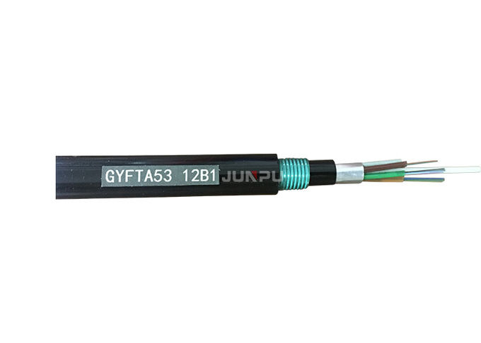 24 câbles optiques extérieurs 1km de fibre du noyau GYFTA53 par prix ROHS blindé 0