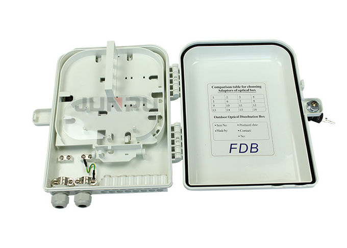 Boîte de distribution extérieure de Ftth, matériel blanc à fibres optiques de la boîte de distribution PC+ABS 0