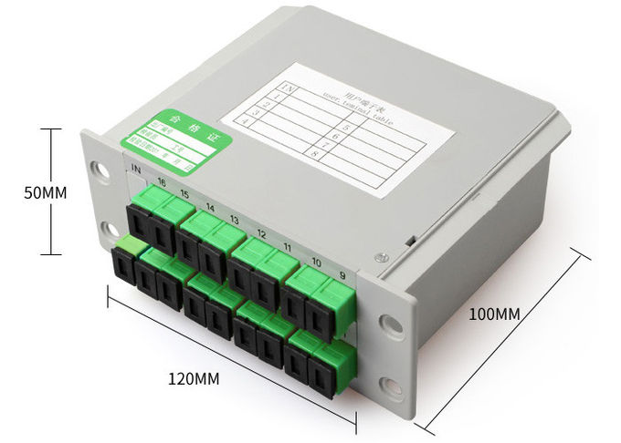 Boîte de diviseur de Sc RPA 1x16 pour le câble optique de fibre, diviseur optique de fibre de PLC de cassette 1