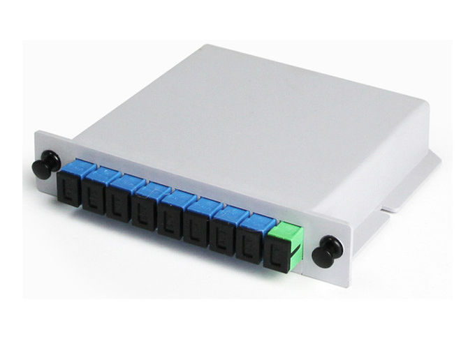 cassette de diviseur de PLC de Sc UPC de 1x8 Bule, boîte optique de diviseur de fibre 2