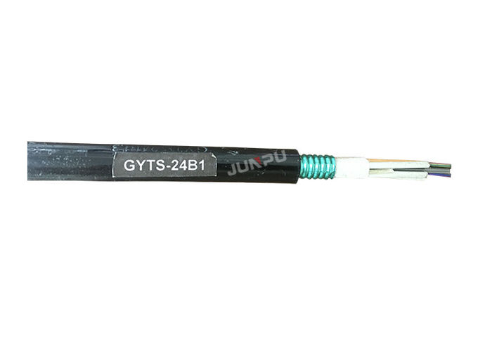 Câble optique extérieur de fibre de noyau du conduit GYTS 48, câble à fibres optiques blindé de la CE 0