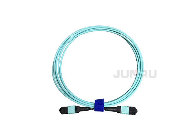 Corde de correction optique de fibre de mâle/des FO de la femelle 12 10GB Om3 Mpo Mtp dans la couleur bleue 0